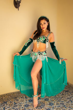 Versace of Cairo: Black and Green Bra and Belt