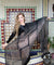 Modern Black and Silver Assuit Shawl with Large Diamond Design