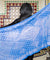 Modern Blue and Silver Assuit Shawl With Mixed Diamonds Design