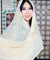 Modern White and Gold Assuit Shawl With Mixed Motif Design