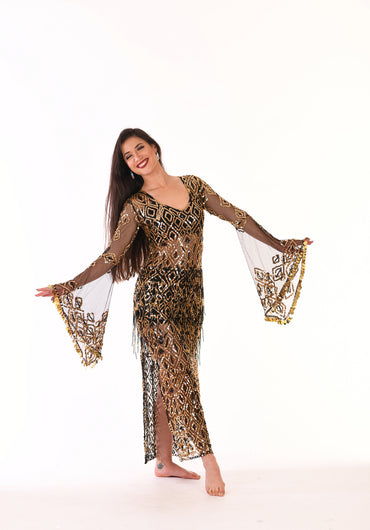 Gold Sequined Turkish/egyptian Style Belly Dance Bra Top