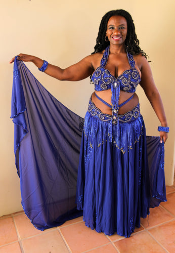 Night Blue Belly Dance Costume - Aida Style  Belly dance dress, Belly  dance, Belly dance costumes